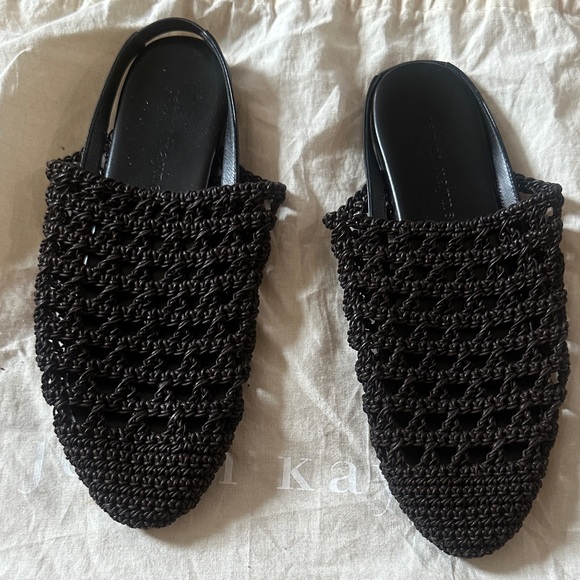 Jenni Kayne Black Woven Mules Sandals - Picture 5 of 8